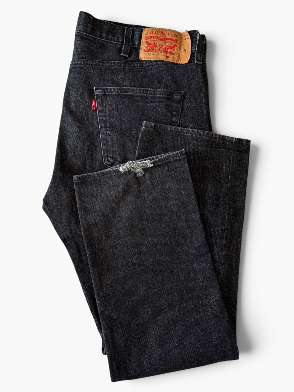 Levi’s 501 Original Fit Black Jeans Men’s 38x30 Button Fly Straight Leg